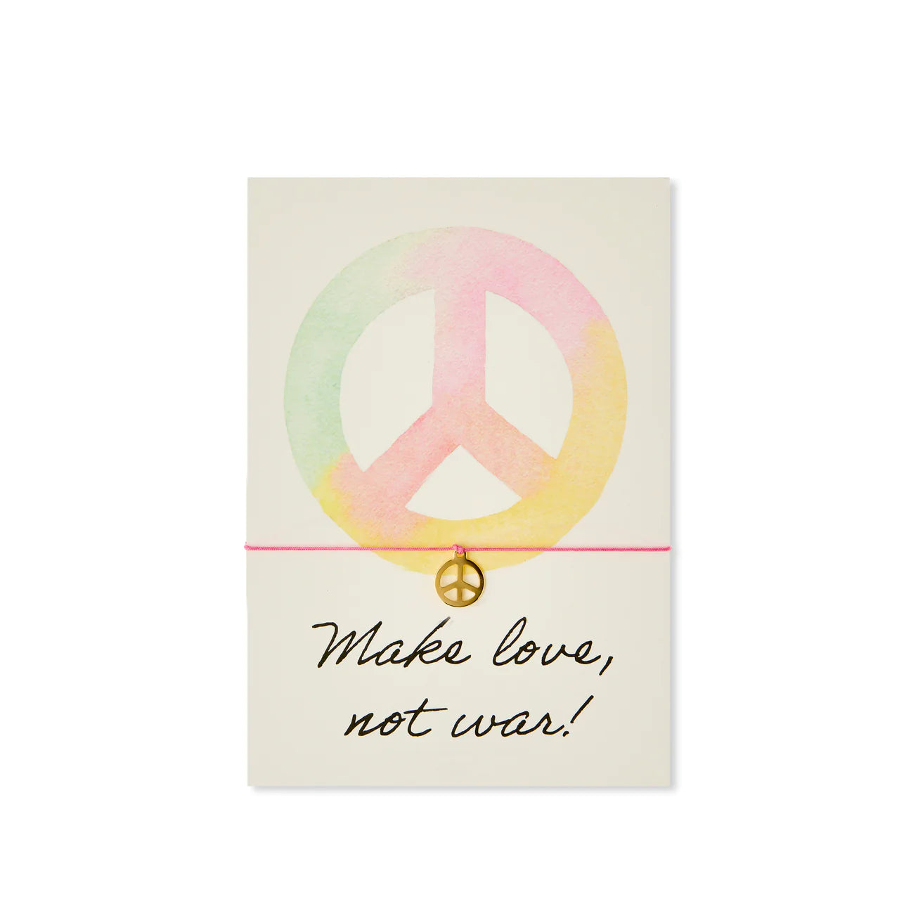 Grußkarte "Make love not war" mit Armband - Grußkarten - Who said