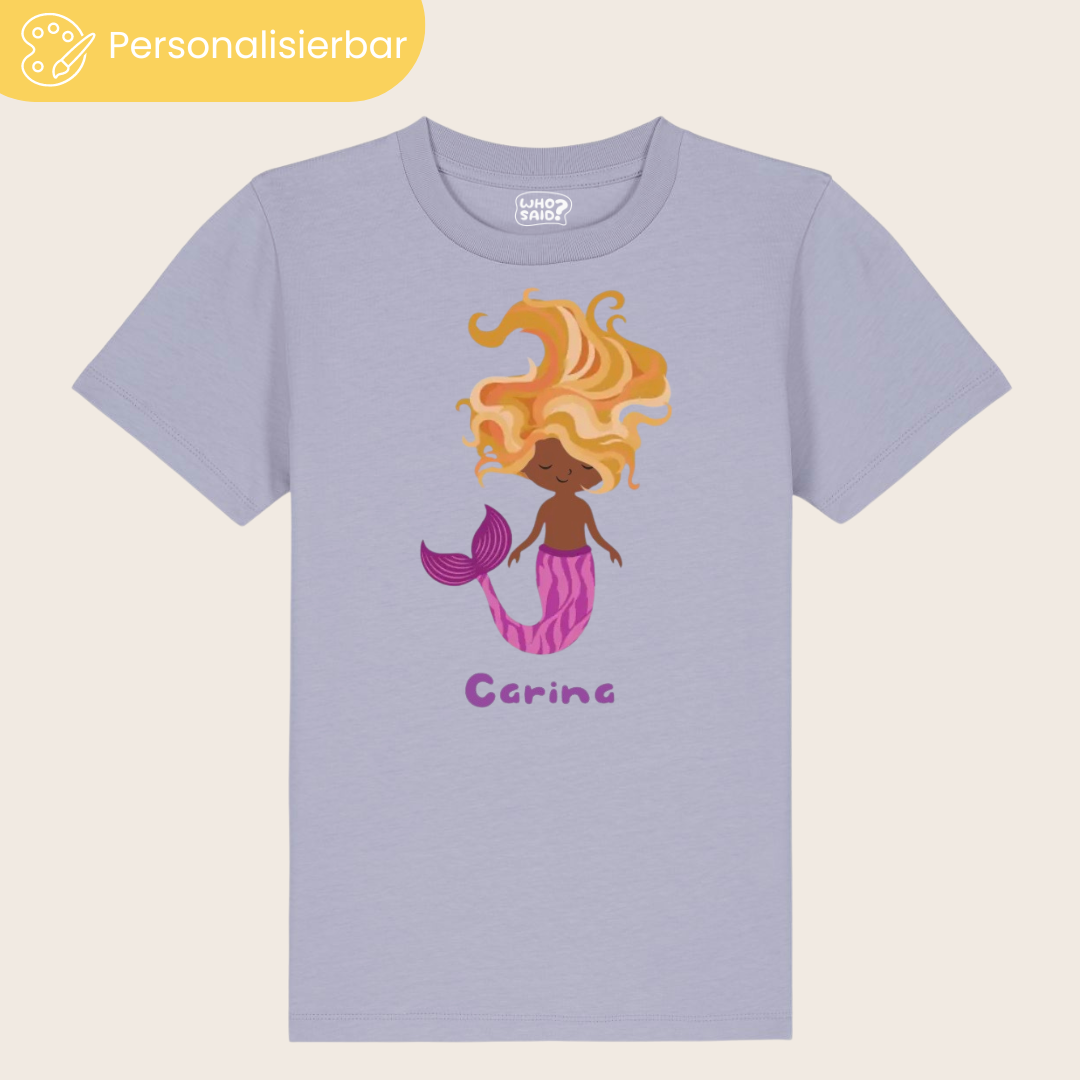 Personalisierbares T-Shirt für Kinder mit Meerkind-Motiv aus Biobaumwolle