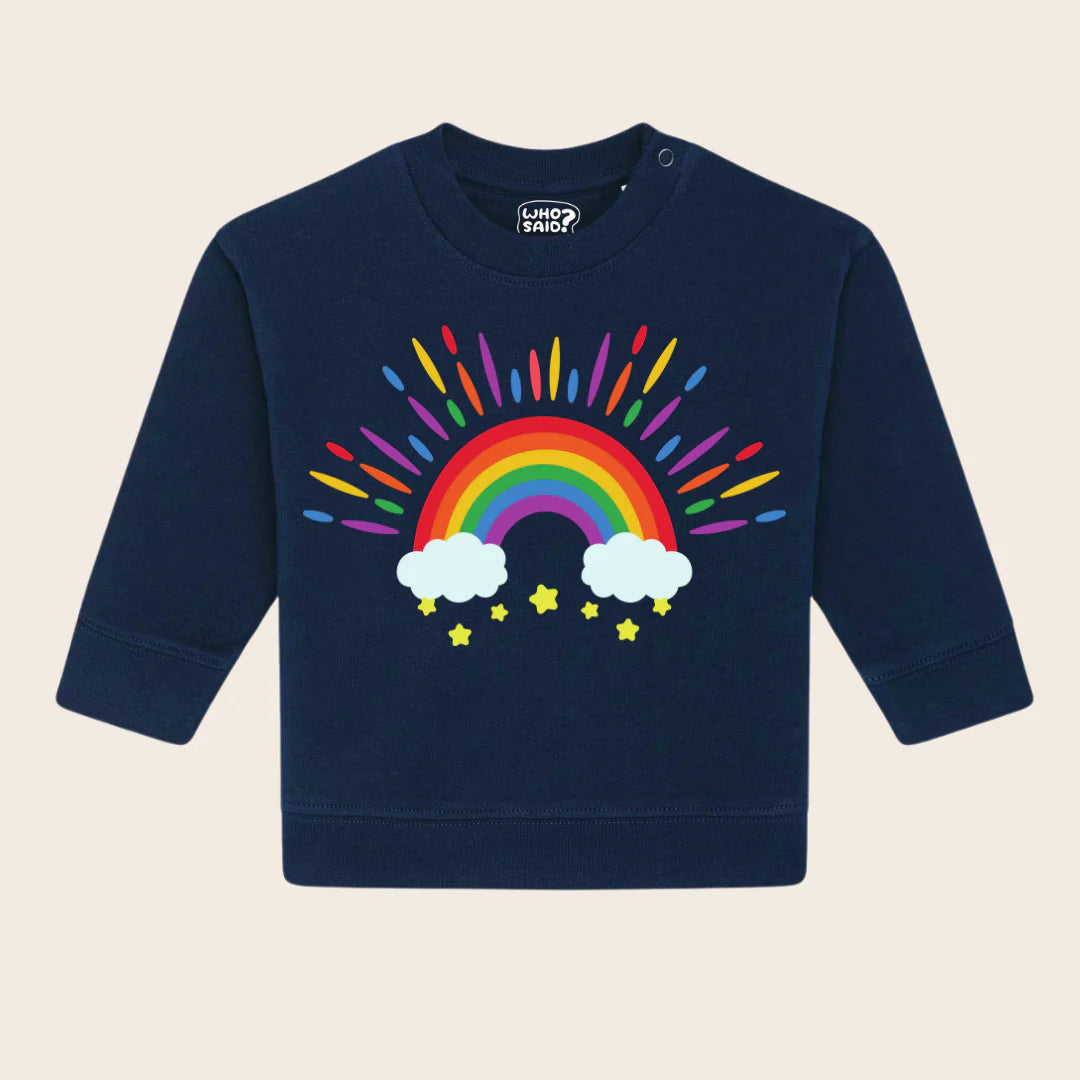 PreLoved Sweater Little Rainbow at Night Gr. 80-86 - Mini Sweatshirt PreLoved - Who said