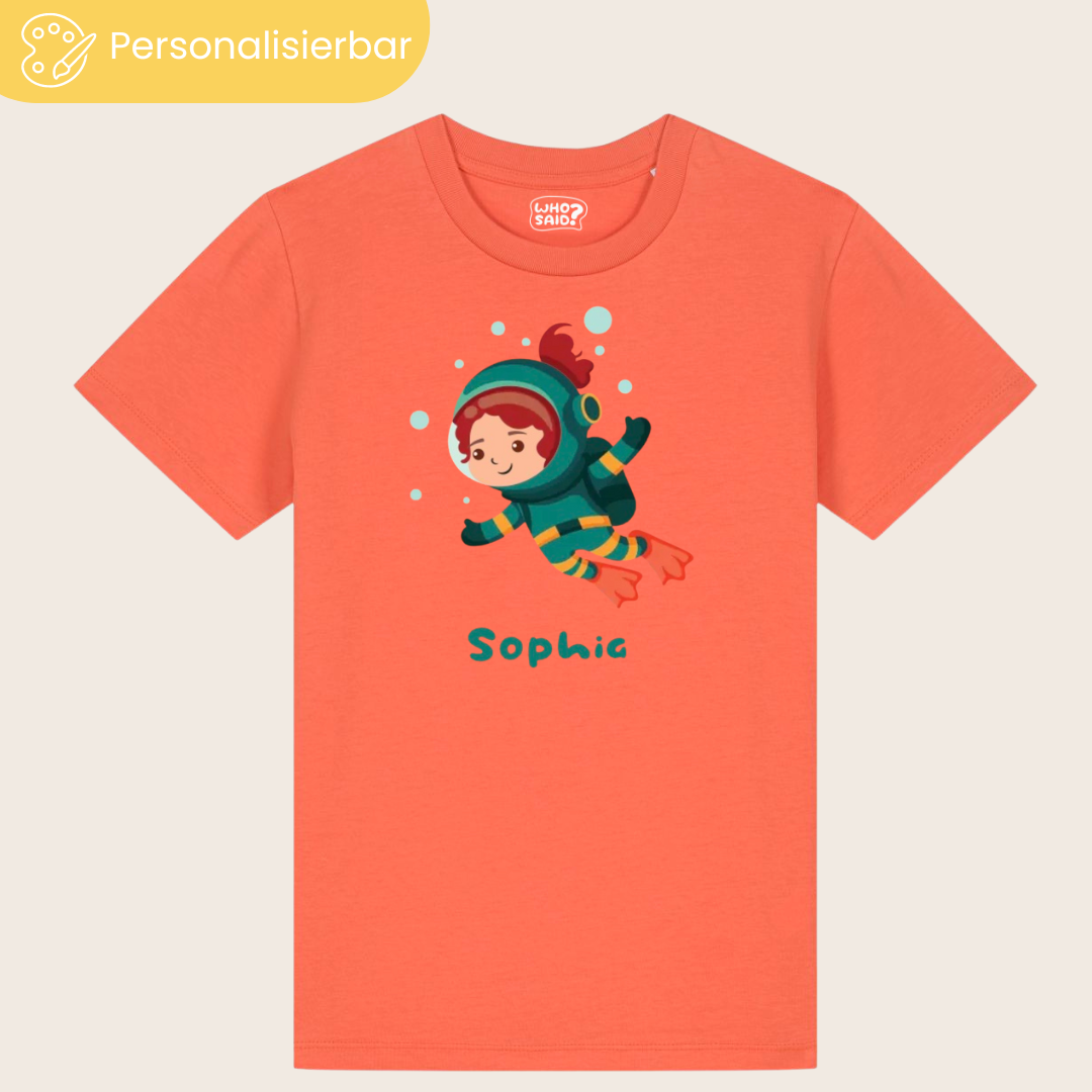 T-Shirt mit Personalisierung und Namen Forschungstaucher Premium Biobaumwolle