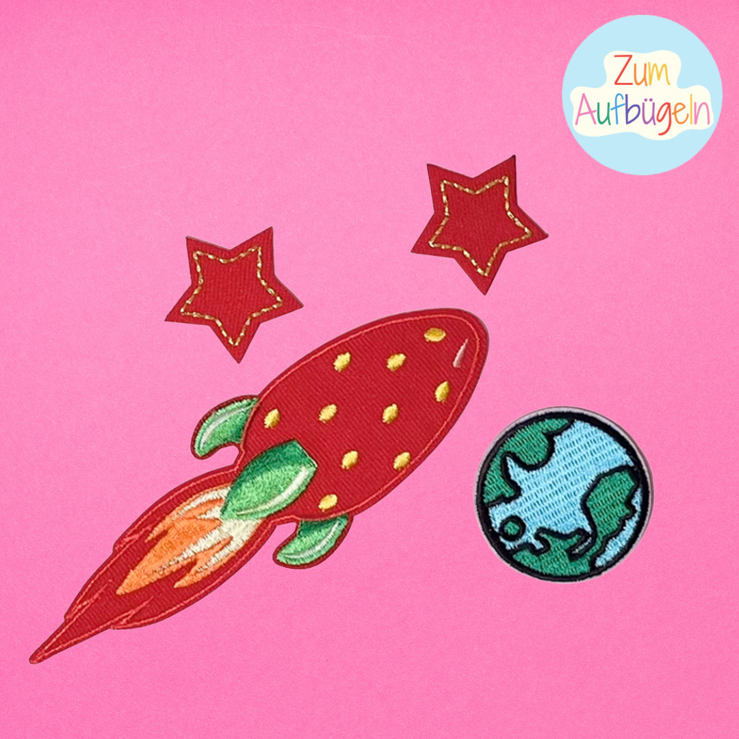 Bügelpatch &quot;Strawberry Rockets Forever&quot; - Klebepatch - Who said