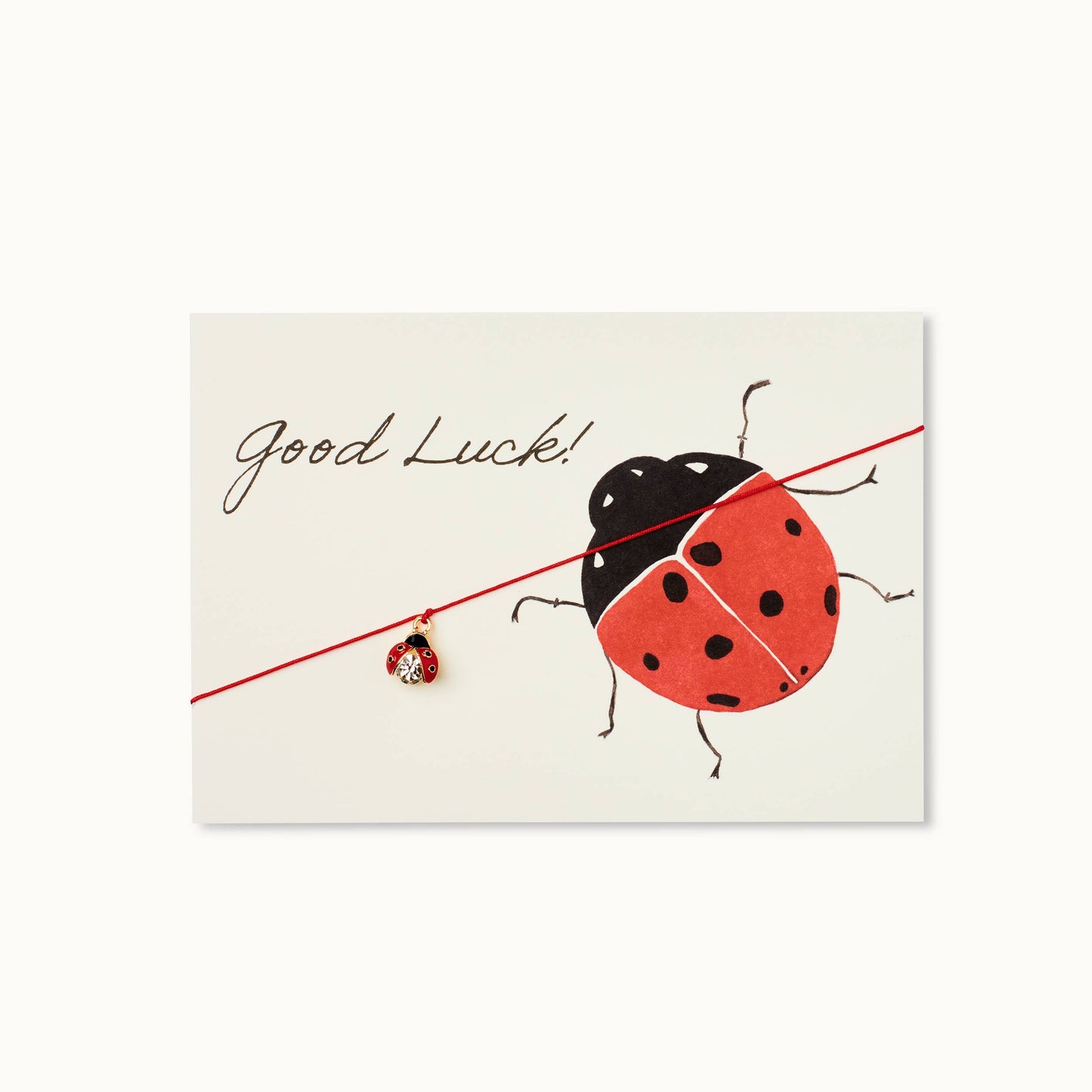 Bracelet Card: Good Luck!- Ladybug - Grußkarten - Who said